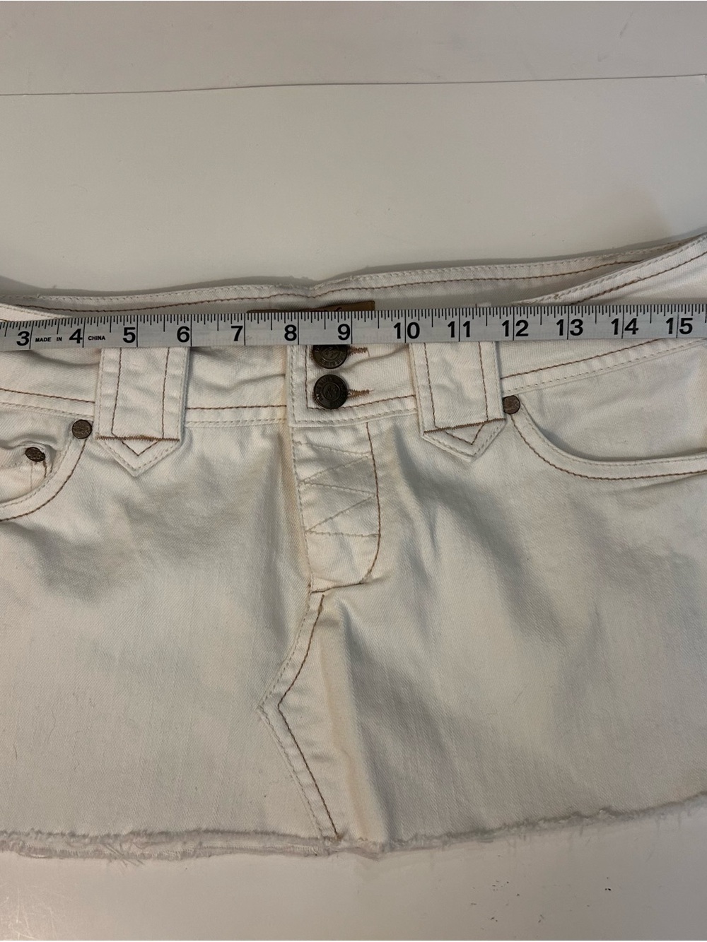 Paris Blues White Denim Mini Skirt - Picture 3 of 6
